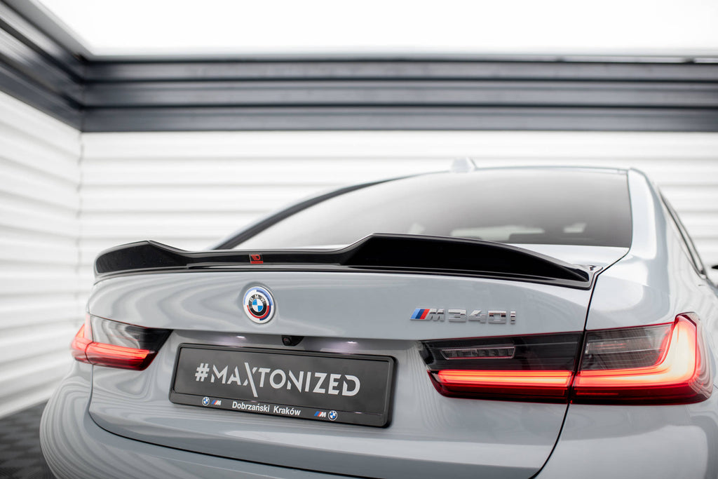 Maxton Design Spoiler CAP für 3D BMW 3er M340i / M-Paket Limousine G20 Facelift schwarz Hochglanz