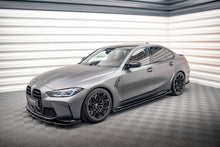 Laden Sie das Bild in den Galerie-Viewer, Maxton Design Seitenschweller Ansatz für V.2 für BMW M3 G80 schwarz Hochglanz