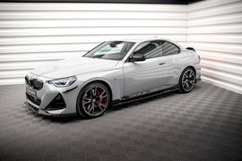 Maxton Design Seitenschweller Ansatz für V.2 für BMW 2 Coupe M-Paket / M240i G42 schwarz Hochglanz