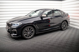 Maxton Design Seitenschweller Ansatz für V.2 für BMW X4 M-Paket G02 schwarz Hochglanz