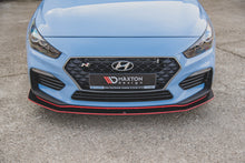 Laden Sie das Bild in den Galerie-Viewer, Maxton Design Robuste Racing Front Ansatz passend für + Flaps passend für Hyundai I30 N Mk3 Hatchback / Fastback schwarz Hochglanz