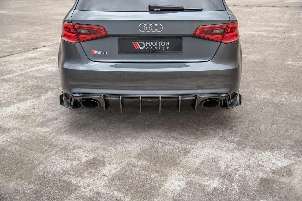 Maxton Design Rear Side Flaps passend für passend für Audi RS3 8V Sportback schwarz Hochglanz