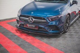 Maxton Design Front Ansatz passend für V.1 Mercedes A35 AMG W177 schwarz Hochglanz