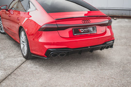 Maxton Design Heck Ansatz Flaps Diffusor passend für Audi A7 C8 S-Line schwarz Hochglanz