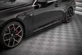 Maxton Design Seitenschweller Ansatz für V.3 für BMW 4er M-Paket G22 schwarz Hochglanz