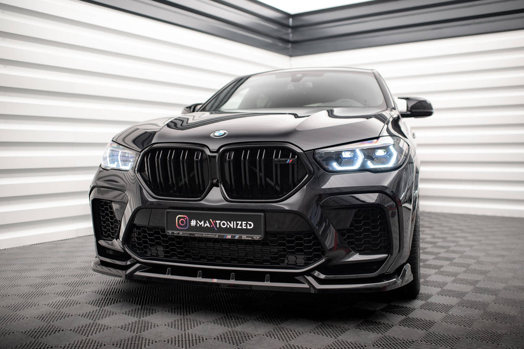Maxton Design Front Ansatz V.2 für BMW X6 M F96 schwarz Hochglanz