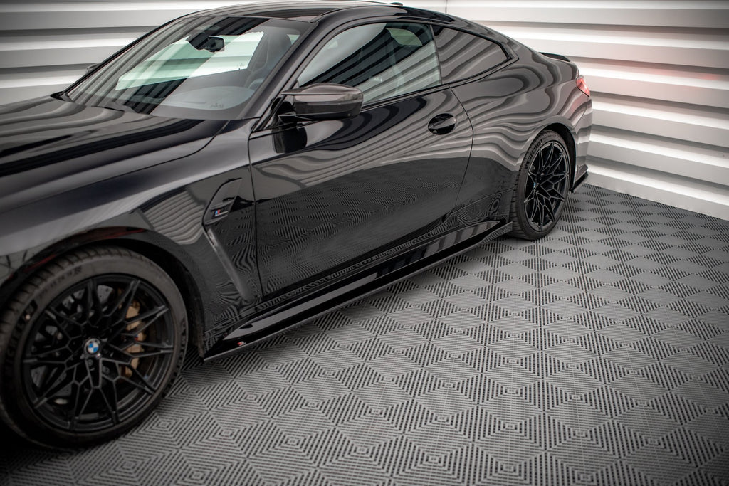 Maxton Design Seitenschweller Ansatz für V.1 für BMW M4 G82 schwarz Hochglanz