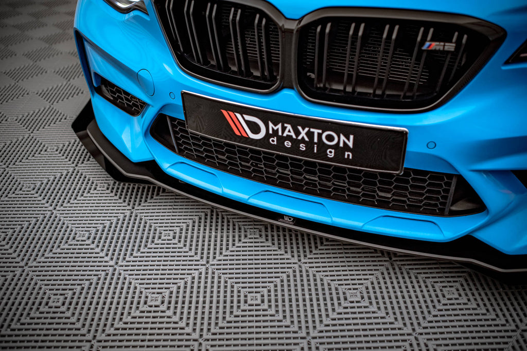 Maxton Design Street Pro Front Ansatz für +Flaps für V.1 + Flaps BMW M2 Competition F87 schwarz Hochglanz