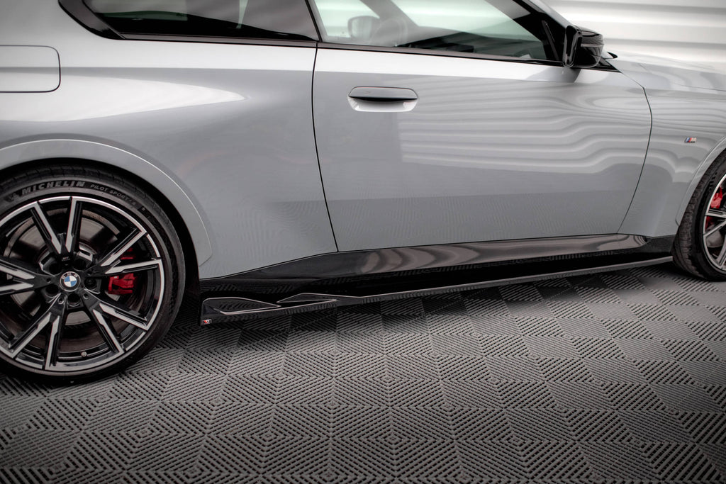 Maxton Design Seitenschweller Ansatz für V.1 für BMW 2 Coupe M-Paket / M240i G42 schwarz Hochglanz