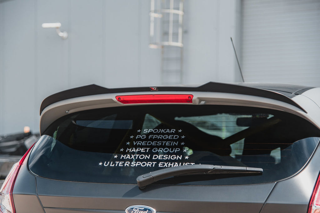 Maxton Design Spoiler CAP passend für Ford Fiesta 7 ST Black and White Edition Facelift schwarz Hochglanz