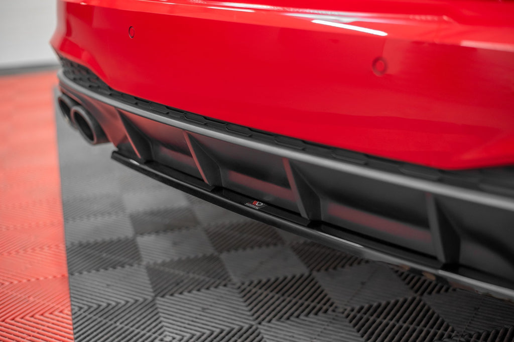 Maxton Design Mittlerer Diffusor Heck Ansatz passend für Audi A7 C8 S-Line schwarz Hochglanz