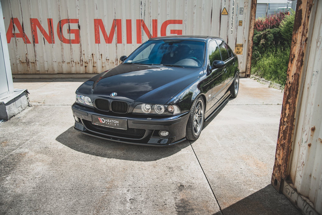 Maxton Design Front Ansatz für Seite + Front Ansatz für  BMW M5  / 5 M-Paket E39 schwarz Hochglanz