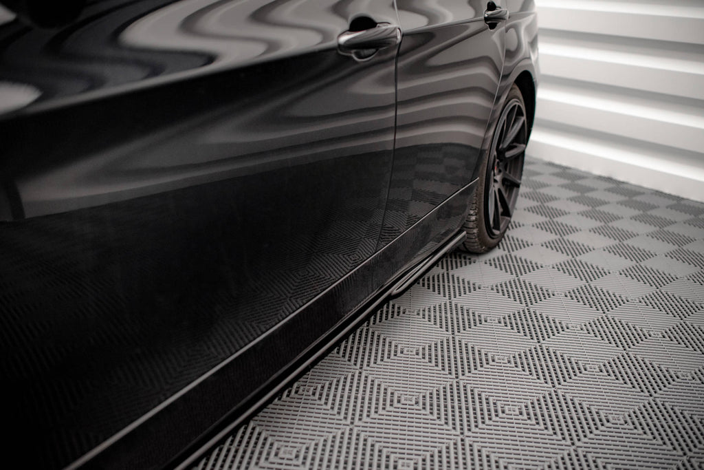 Maxton Design Seitenschweller Ansatz für BMW 3er E90 schwarz Hochglanz
