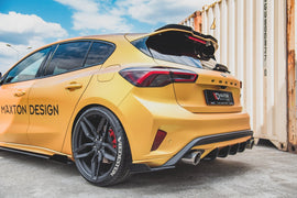 Maxton Design Rear Side Flaps passend für passend für Ford Focus ST Mk4 schwarz Hochglanz