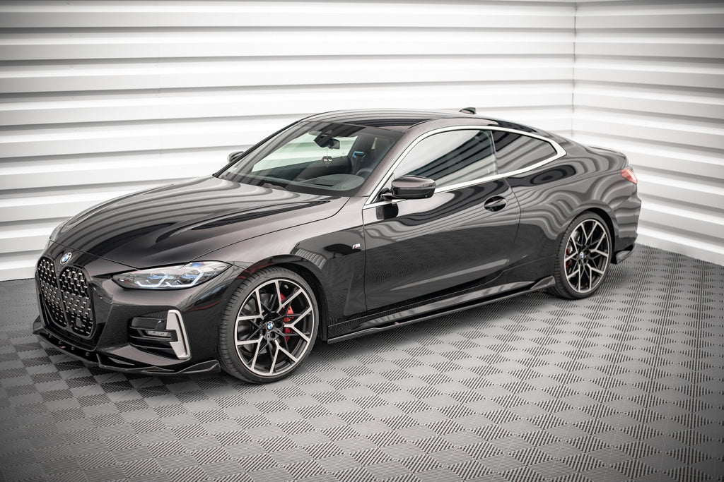 Maxton Design Seitenschweller Ansatz für V.2 für BMW 4er M-Paket G22 schwarz Hochglanz