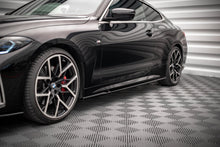 Laden Sie das Bild in den Galerie-Viewer, Maxton Design Seitenschweller Ansatz für V.1 für BMW 4er M-Paket G22 schwarz Hochglanz