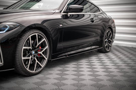 Maxton Design Seitenschweller Ansatz für V.1 für BMW 4er M-Paket G22 schwarz Hochglanz