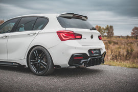 Maxton Design Robuste Racing Heck Ansatz Flaps Diffusor V.3 +Flaps für BMW 1er M140i  schwarz Hochglanz