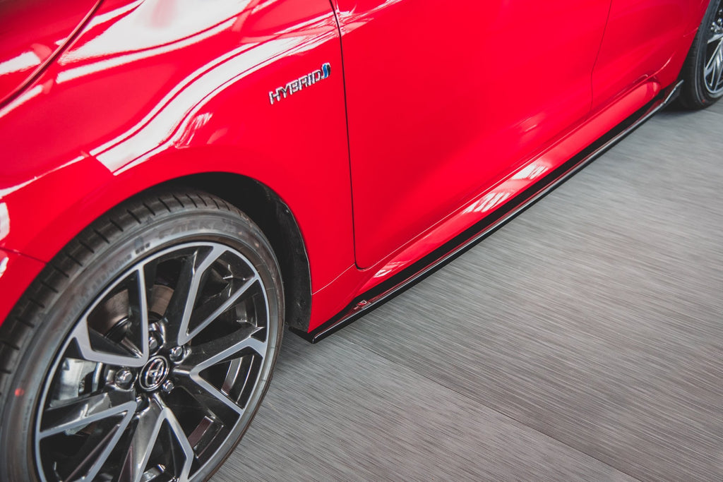 Maxton Design Seitenschweller Ansatz passend für Toyota Corolla XII Hatchback schwarz Hochglanz