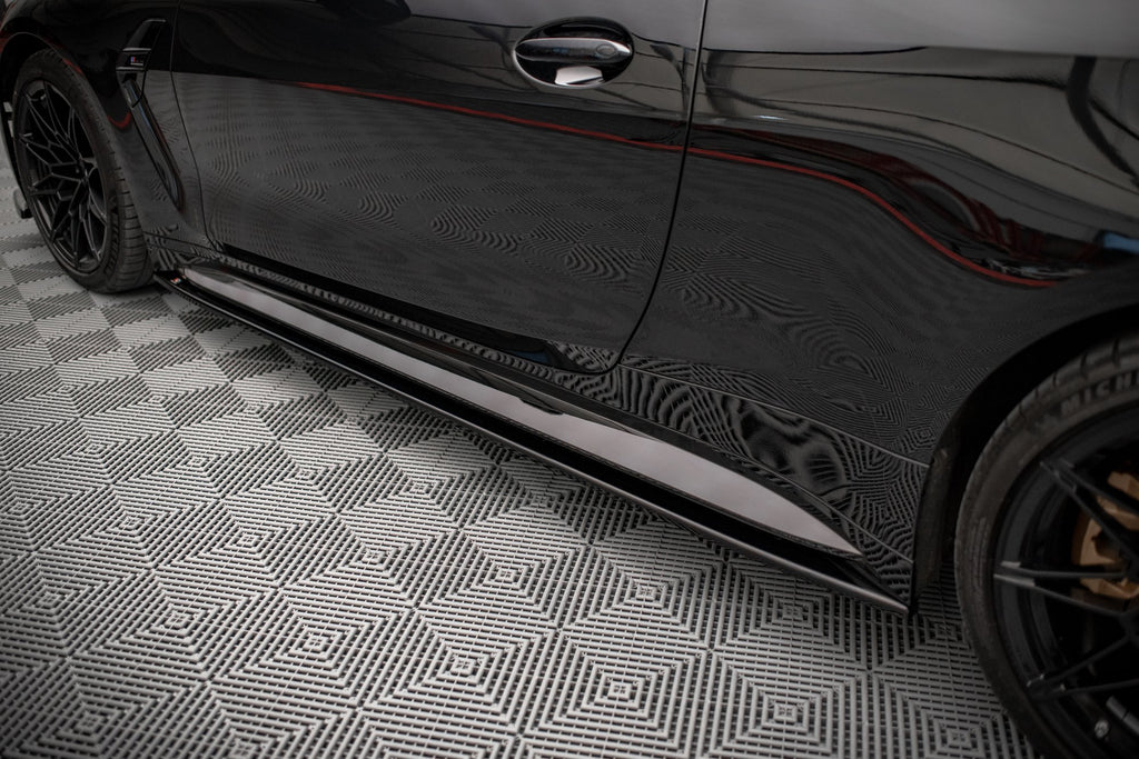 Maxton Design Seitenschweller Ansatz für V.2 für BMW M4 G82 schwarz Hochglanz