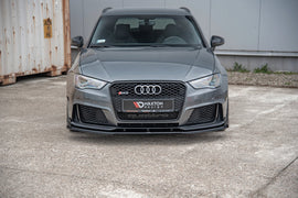 Maxton Design Robuste Racing Front Ansatz passend für + Flaps passend für Audi RS3 8V Sportback schwarz Hochglanz