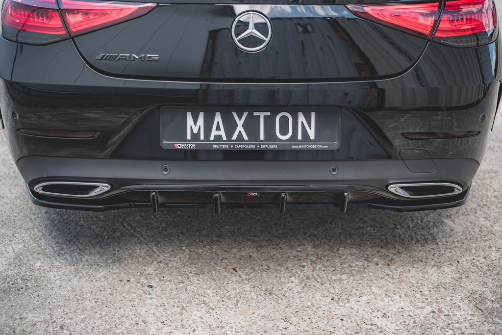 Maxton Design Diffusor Heck Ansatz passend für Mercedes-Benz CLS AMG-Line C257 schwarz Hochglanz