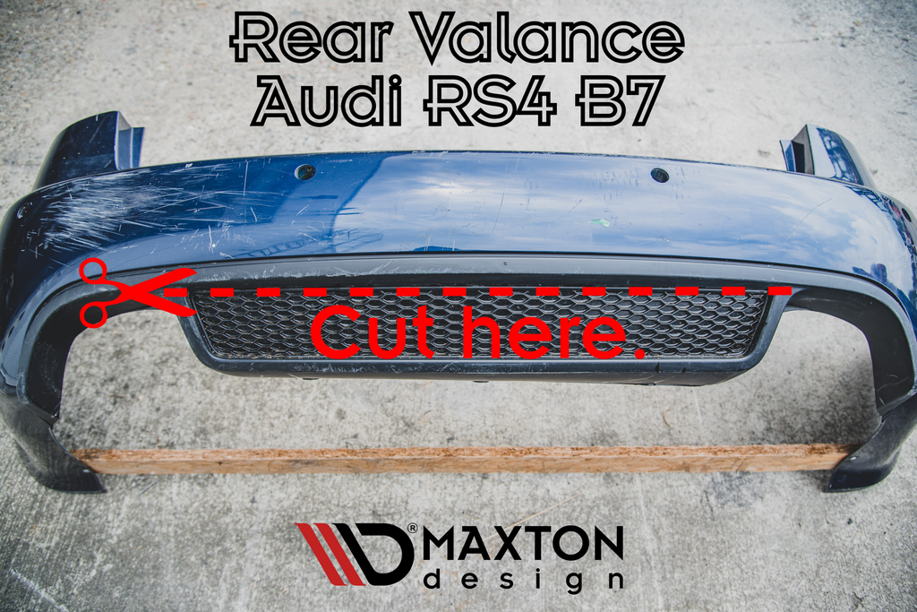 Maxton Design Diffusor Heck Ansatz passend für Audi RS4 B7 schwarz Hochglanz