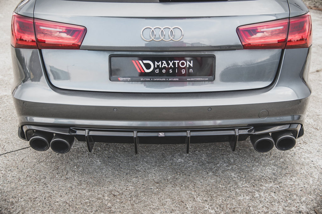Maxton Design Diffusor Heck Ansatz passend für Audi S6 / A6 S-Line C7 FL schwarz Hochglanz