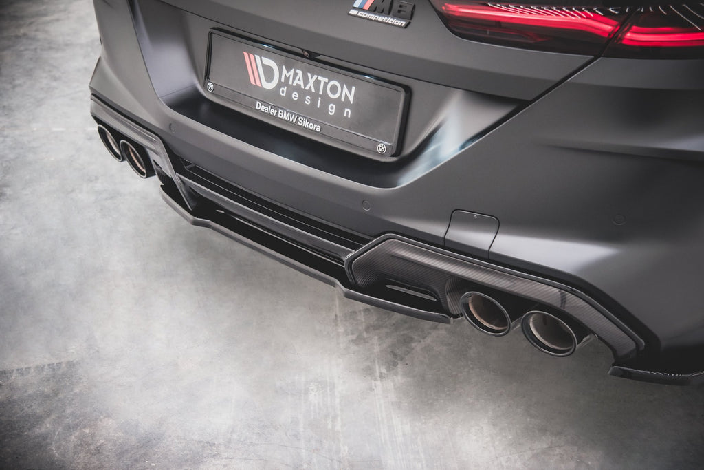 Maxton Design Mittlerer Diffusor Heck Ansatz für BMW M8  Gran Coupe F93 schwarz Hochglanz
