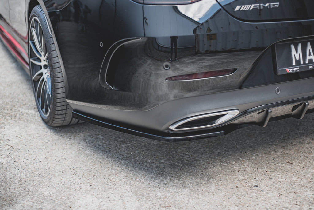 Maxton Design Mittlerer Diffusor Heck Ansatz passend für Mercedes-Benz CLS AMG-Line C257 schwarz Hochglanz