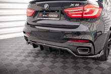 Laden Sie das Bild in den Galerie-Viewer, Maxton Design Mittlerer Diffusor Heck Ansatz DTM Look für BMW X6 M-Paket F16 schwarz Hochglanz