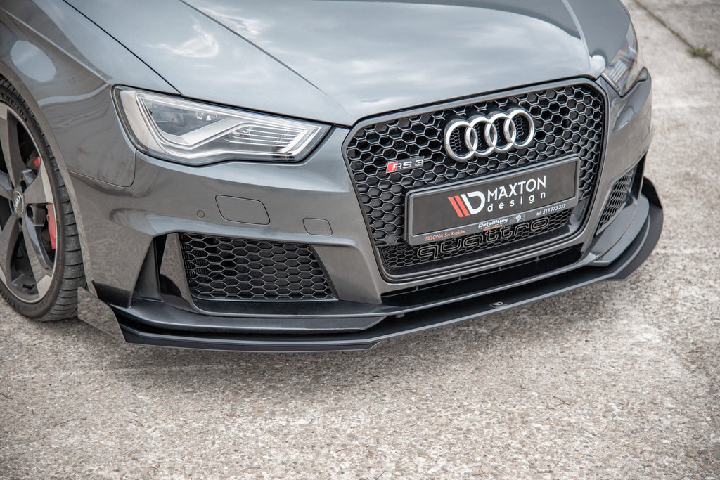 Maxton Design Robuste Racing Front Ansatz passend für + Flaps passend für Audi RS3 8V Sportback schwarz Hochglanz