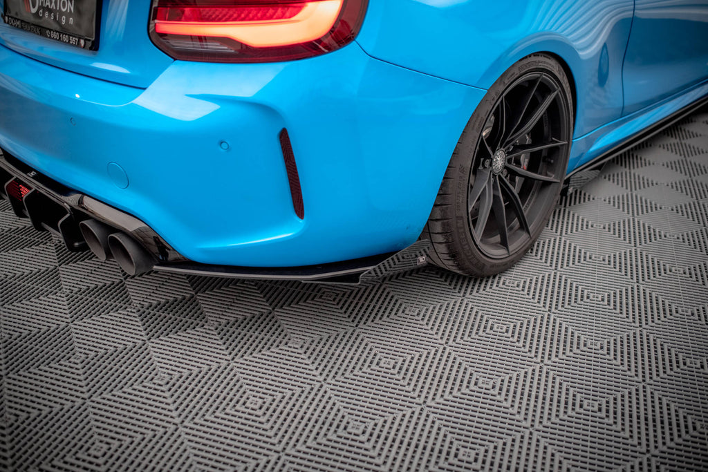 Maxton Design Street Pro Heck Ansatz Flaps Diffusor +Flaps für BMW M2 F87 schwarz Hochglanz