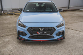 Maxton Design Robuste Racing Front Ansatz passend für + Flaps passend für Hyundai I30 N Mk3 Hatchback / Fastback schwarz Hochglanz