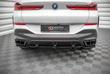 Maxton Design Mittlerer Diffusor Heck Ansatz DTM Look für V.1 BMW X6 M-Paket G06 schwarz Hochglanz