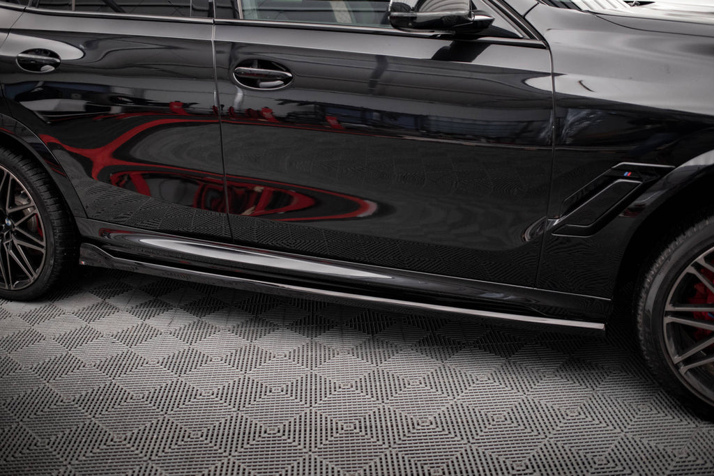Maxton Design Seitenschweller Ansatz für BMW X6 M F96 / X6 M-Paket G06 schwarz Hochglanz