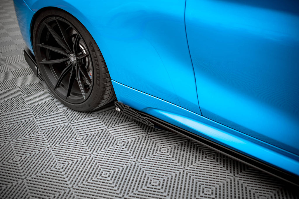 Maxton Design Street Pro Seitenschweller Ansatz für + Flaps BMW M2 F87 schwarz Hochglanz