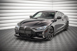 Maxton Design Street Pro Front Ansatz für +Flaps für BMW 4er M-Paket G22 schwarz Hochglanz