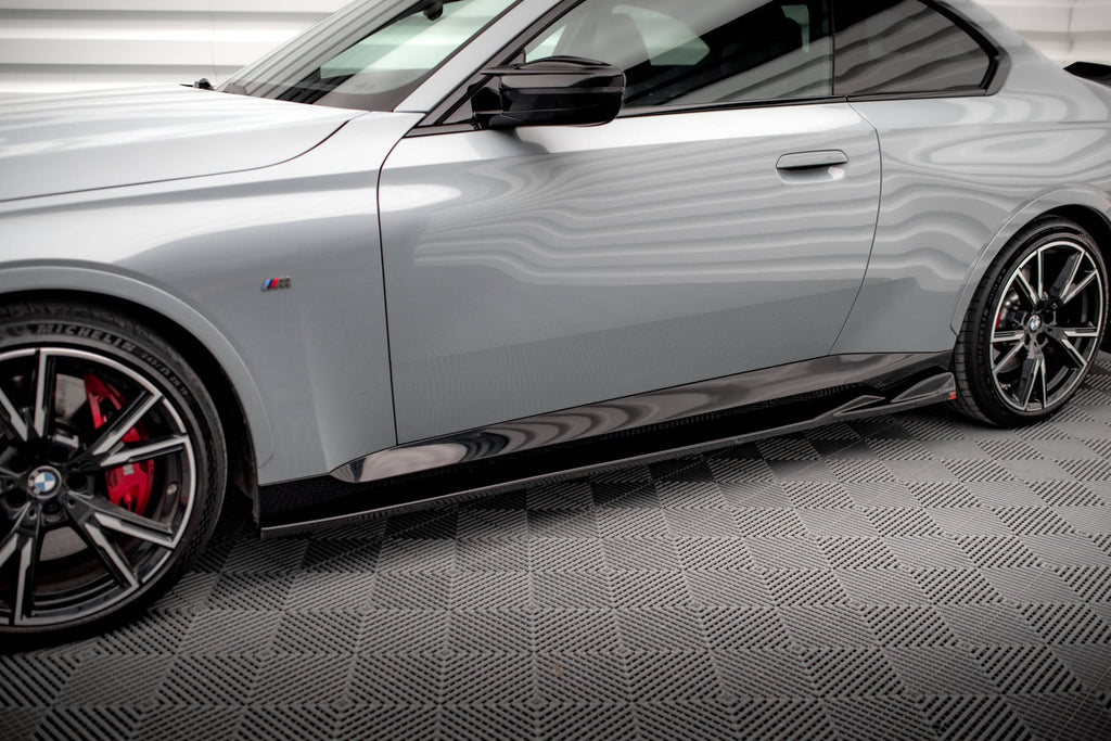 Maxton Design Seitenschweller Ansatz für V.1 für BMW 2 Coupe M-Paket / M240i G42 schwarz Hochglanz