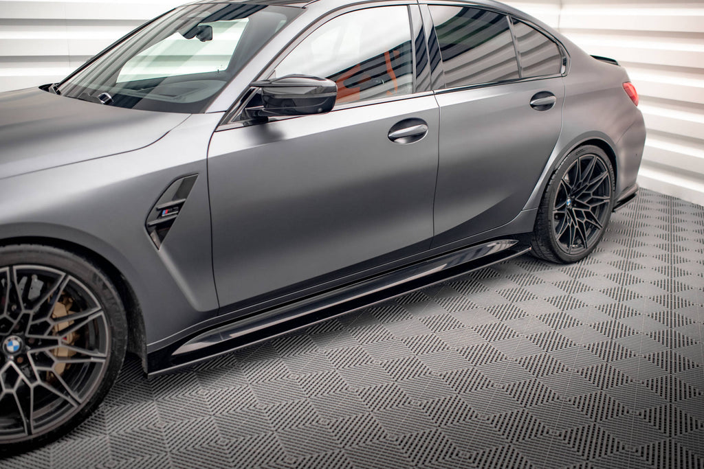 Maxton Design Seitenschweller Ansatz für V.1 für BMW M3 G80 schwarz Hochglanz