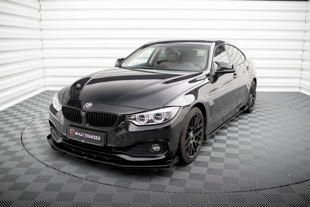 Maxton Design Street Pro Front Ansatz für +Flaps für + Flaps BMW 4er Gran Coupe F36 schwarz Hochglanz