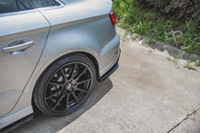 Laden Sie das Bild in den Galerie-Viewer, Maxton Design Heck Ansatz Flaps Diffusor passend für V.2 Audi S3 Limousine 8V Facelift schwarz Hochglanz