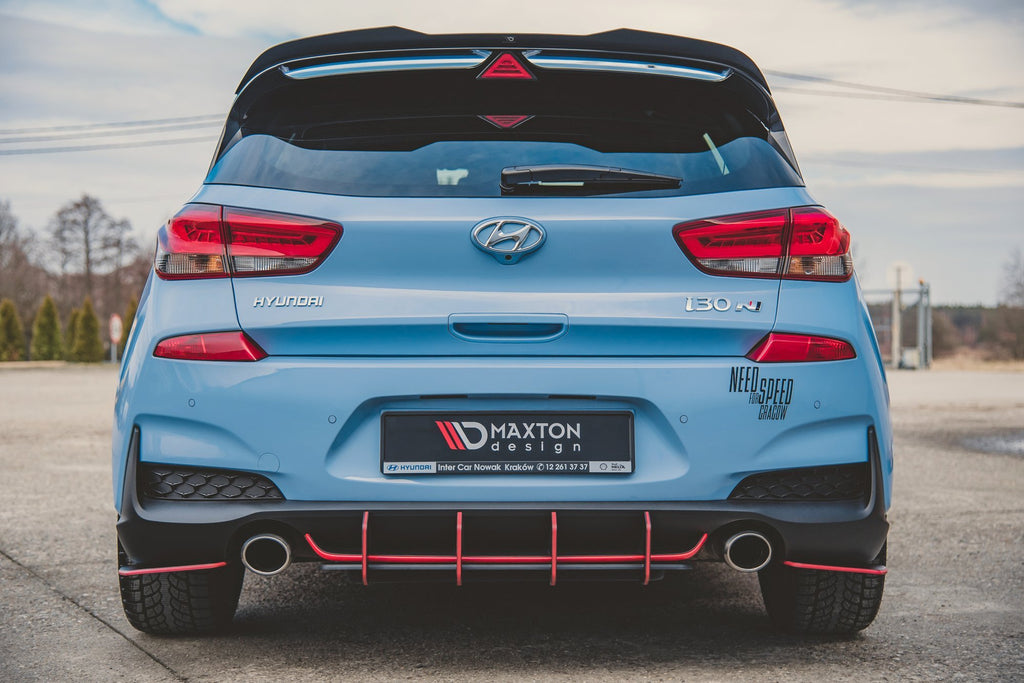 Maxton Design Robuster Racing Heck Ansatz Flaps Diffusor passend für Hyundai I30 N Mk3 Hatchback