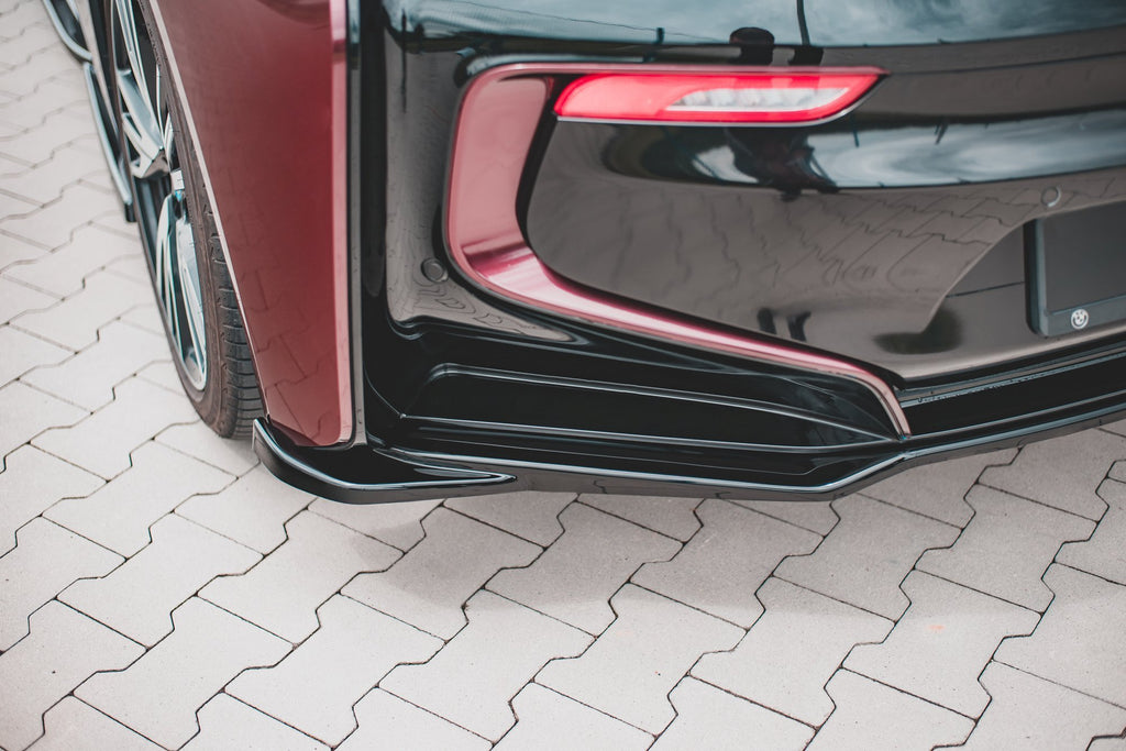 Maxton Design Mittlerer Diffusor Heck Ansatz passend für BMW i8 schwarz Hochglanz