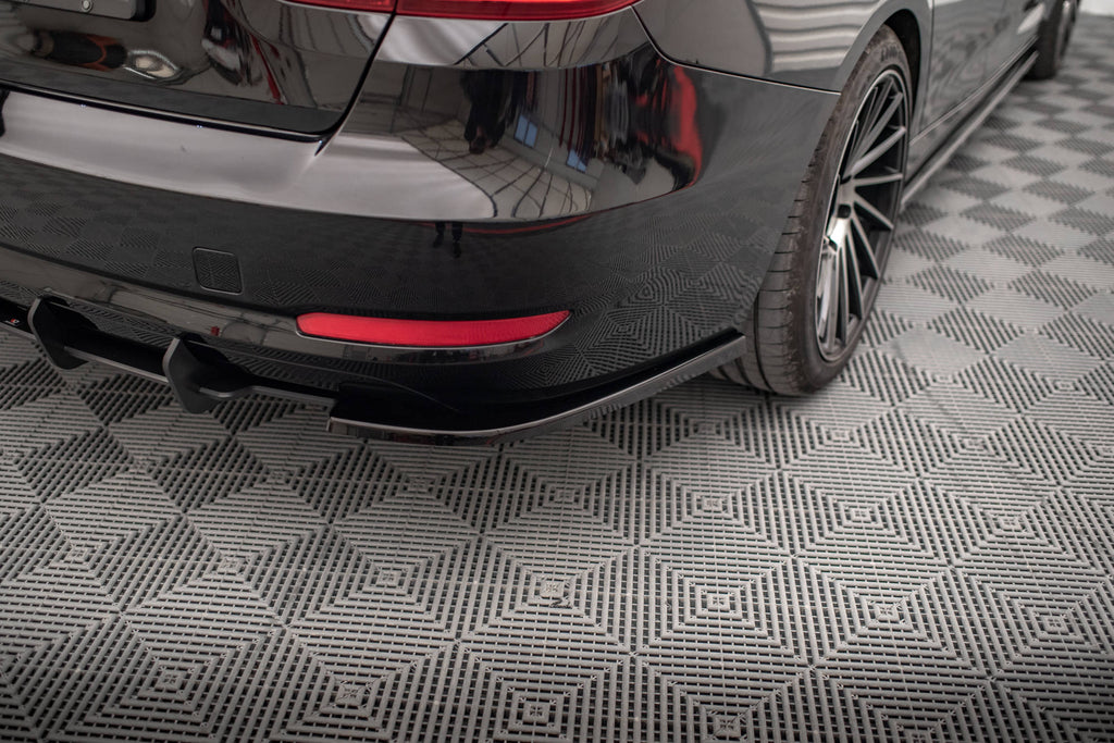 Maxton Design Heck Ansatz Flaps Diffusor für BMW 3er GT F34 schwarz Hochglanz