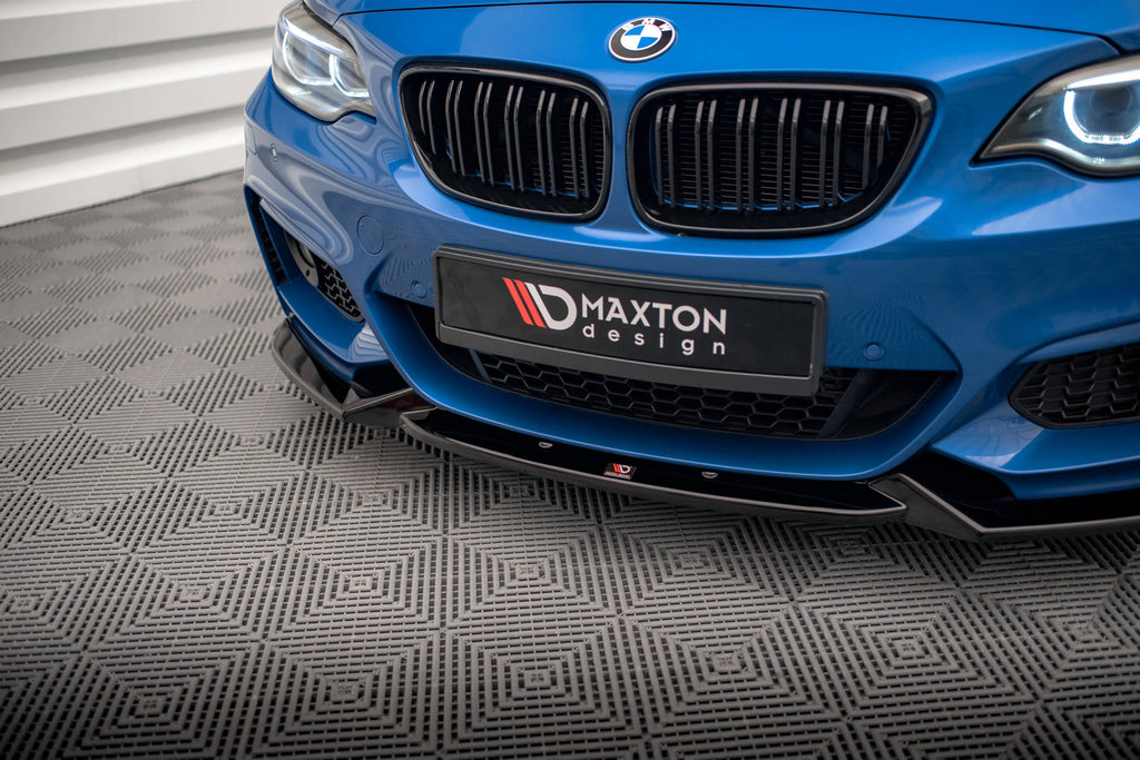 Maxton Design Front Ansatz V.2 für BMW 2 M-Paket F22 schwarz Hochglanz