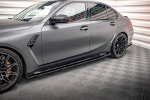 Laden Sie das Bild in den Galerie-Viewer, Maxton Design Seitenschweller Ansatz für V.2 für BMW M3 G80 schwarz Hochglanz