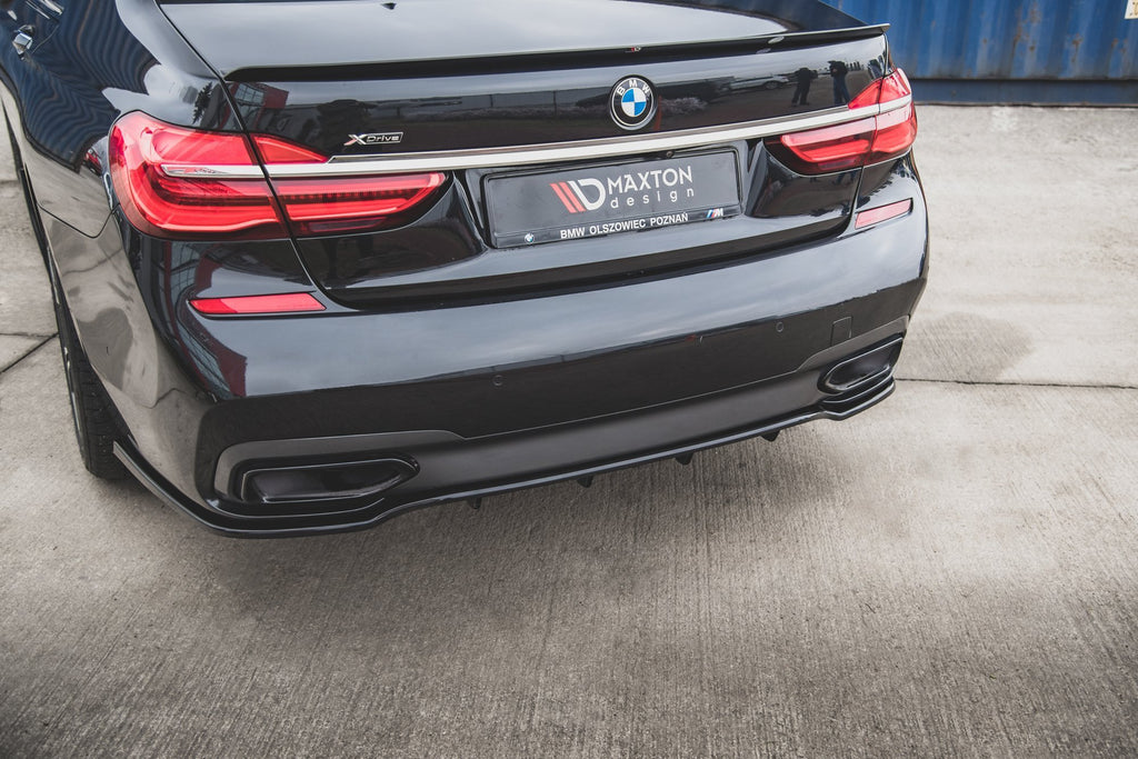 Maxton Design Mittlerer Diffusor Heck Ansatz DTM Look für BMW 7 M-Paket G11 schwarz Hochglanz