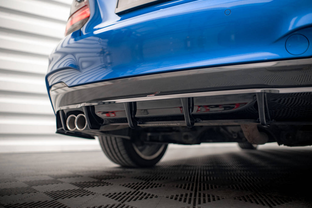Maxton Design Mittlerer Diffusor Heck Ansatz DTM Look für BMW 2 M-Paket F22 schwarz Hochglanz