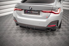 Laden Sie das Bild in den Galerie-Viewer, Maxton Design Mittlerer Diffusor Heck Ansatz für BMW 4er Gran Coupe M-Paket G26 schwarz Hochglanz